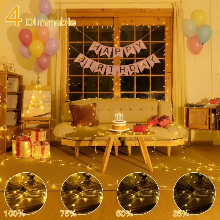 Ollny fairy lights for bedroom are dimmiable