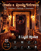 Ollny 300 LEDs 30m Halloween Fairy Lights Orange String Lights (Clear Cable, Plug in, IP44 Waterproof)