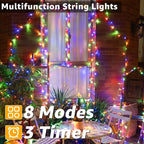200led multicolor Christmas fairy lights have 8 modes and 3 timers