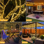 outdoor string lights used for tree decor, garden, patio, and pergola.