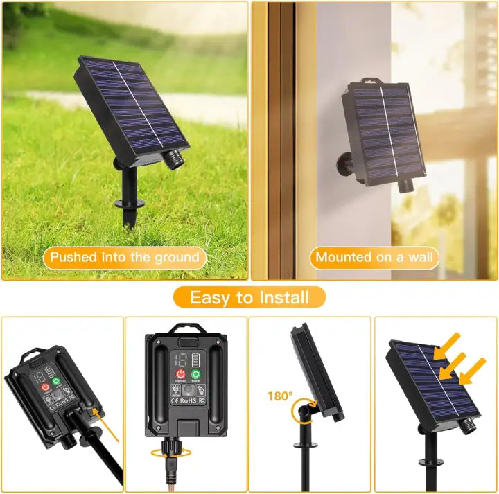 how to install Ollny S17 solar powered string lights