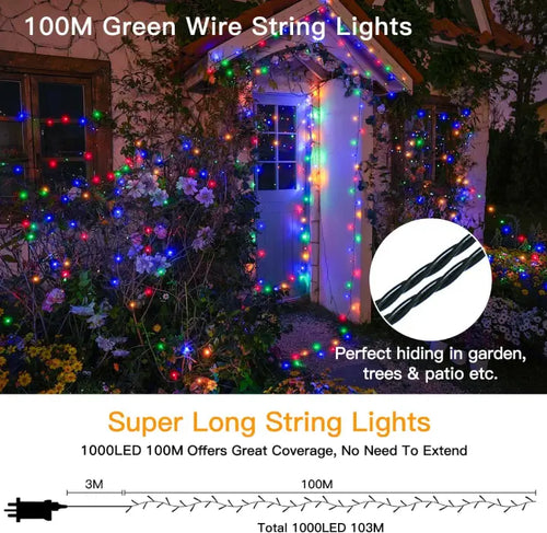 Ollny string lights are 100m long