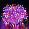 300 LED 30m Halloween String Lights (Purple + Orange, Clear Cable, Plug in, 8 Modes)