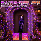 300 LED 30m Halloween String Lights (Purple + Orange, Clear Cable, Plug in, 8 Modes)