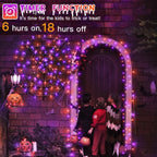 300 LED 30m Halloween String Lights (Purple + Orange, Clear Cable, Plug in, 8 Modes)