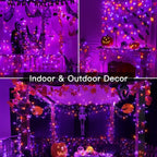 300 LED 30m Halloween String Lights (Purple + Orange, Clear Cable, Plug in, 8 Modes)