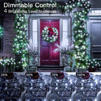 Ollny 400 LED 40m Cool White Christmas String Lights (Green Cable, Plug in, 8 Modes)