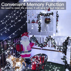 Ollny 300 LED 30m Cool White Christmas Lights (Clear Cable, Plug in, 8 Modes)