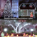 Ollny 300 LED 30m Cool White Christmas Lights (Clear Cable, Plug in, 8 Modes)