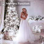 Ollny 600 LED 60m Cool White Christmas Lights (Clear Cable, Plug in, 8 Modes)