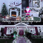 Ollny 600 LED 60m Cool White Christmas Lights (Clear Cable, Plug in, 8 Modes)