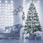 Ollny 300 LEDs 3m*3m Christmas Curtain Fairy Lights (Cool White, Clear Cable, USB Charged, 8 Modes)