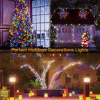 Ollny 300 LED 30m Multicolor Christmas Lights (Clear Cable, Plug in, 8 Modes)