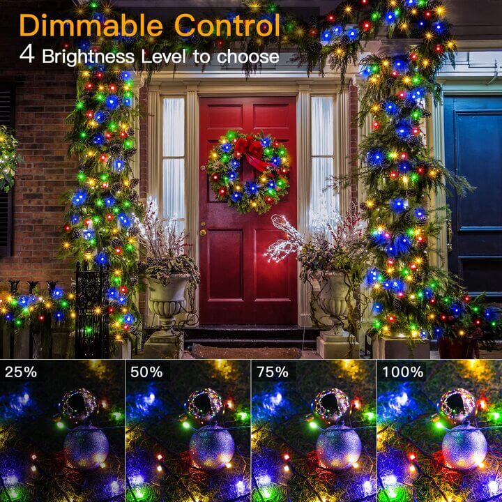 Ollny 400 LED 40m Multicolor Christmas String Lights (Green Cable, Plug in, 8 Modes)