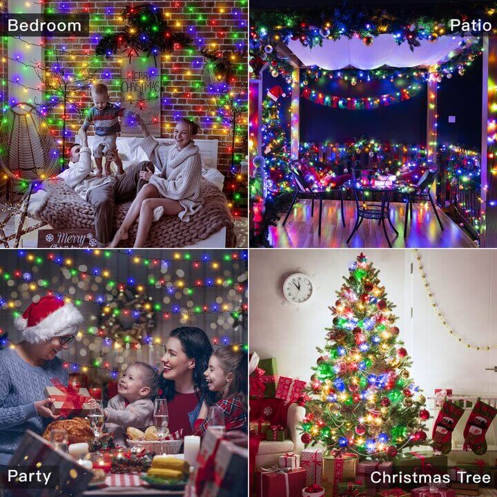 Ollny 400 LED 40m Multicolor Christmas String Lights (Green Cable, Plug in, 8 Modes)