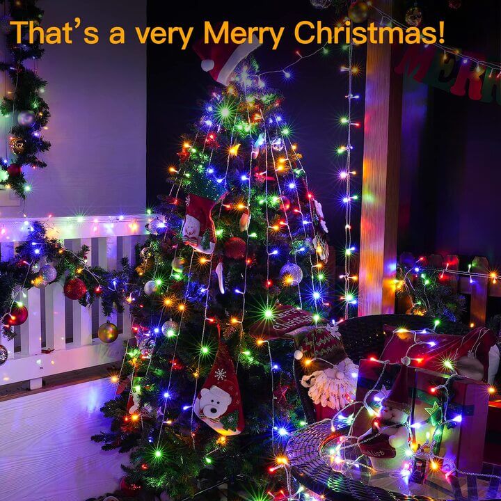 Ollny 300 LED 30m Multicolor Christmas Lights (Clear Cable, Plug in, 8 Modes)