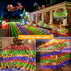 Ollny 200 LEDs 3m*2m IP67 Fairy Net Lights (Multi Color, Clear Wire, Plug in, 8 Modes)
