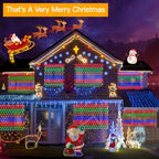 Ollny 200 LEDs 3m*2m IP67 Fairy Net Lights (Multi Color, Clear Wire, Plug in, 8 Modes)