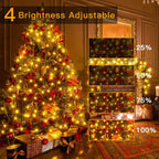 Ollny 300 LED 30m Warm White Christmas String Lights (Clear Cable, Plug in, 8 Modes)