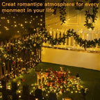 Ollny 400 LED 40m Warm White Christmas String Lights (Green Cable, Plug in, 8 Modes)