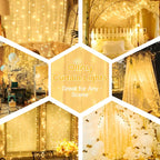 Ollny 200 LED 2m*2m USB Curtain Fairy Lights With Hooks Warm White